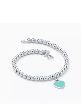 Tiffany & Co Sterling Silver Return To Blue Heart Bracelet